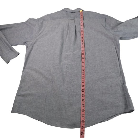 Vintage Botany 500 Men's L 16-16.5 Chambray Button Down Single Needle Tailoring - Picture 11 of 13